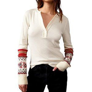 Free People We the Free Mikah layering cuff top Cream size small